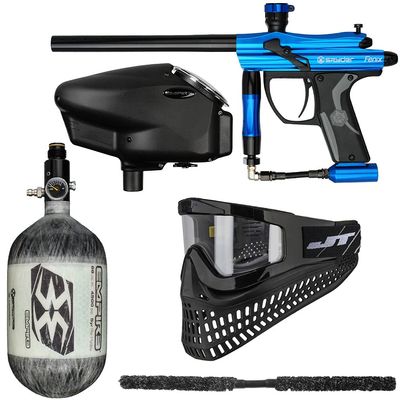 Action Village Kingman Spyder Fenix Insane Paintball Gun Package Kit (Gloss Blue, Tank Size: 68/4500)