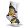 GULTMEE Queen Bee Fashion Compression Socks,Digitally Constructed 3D Queen Bee Crown,Performance Polyester Cushioned Athletic Crew Socks for Running,Athletic,Royal Blue Earth Yellow Sepia -12 inch view 2