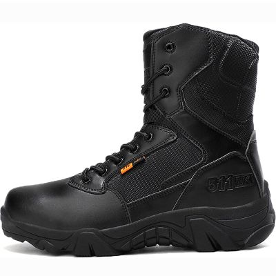hongrenamz Men's Hiking Boots Waterproof Lightweight Walking Trekking Camping Boots Breathable Non-Slip Outdoor Shoes Black-EU43/US9