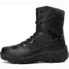 hongrenamz Men's Hiking Boots Waterproof Lightweight Walking Trekking Camping Boots Breathable Non-Slip Outdoor Shoes Black-EU43/US9 view 1