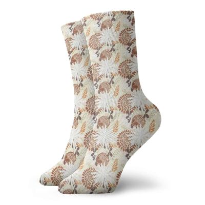 GULTMEE Floral Funky Colorful Cushion Sport Socks,Coming Of The Springd Blossoming Petals,Athletic Cushioned Running Performance Crew Socks For Men/Women,Orange Pale Green Dark Orange -12 inch