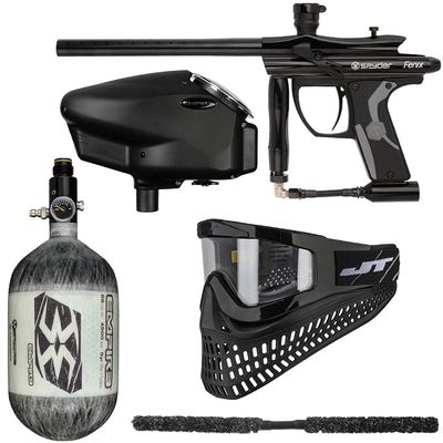 Action Village Kingman Spyder Fenix Insane Paintball Gun Package Kit (Gloss Black, Tank Size: 68/4500)