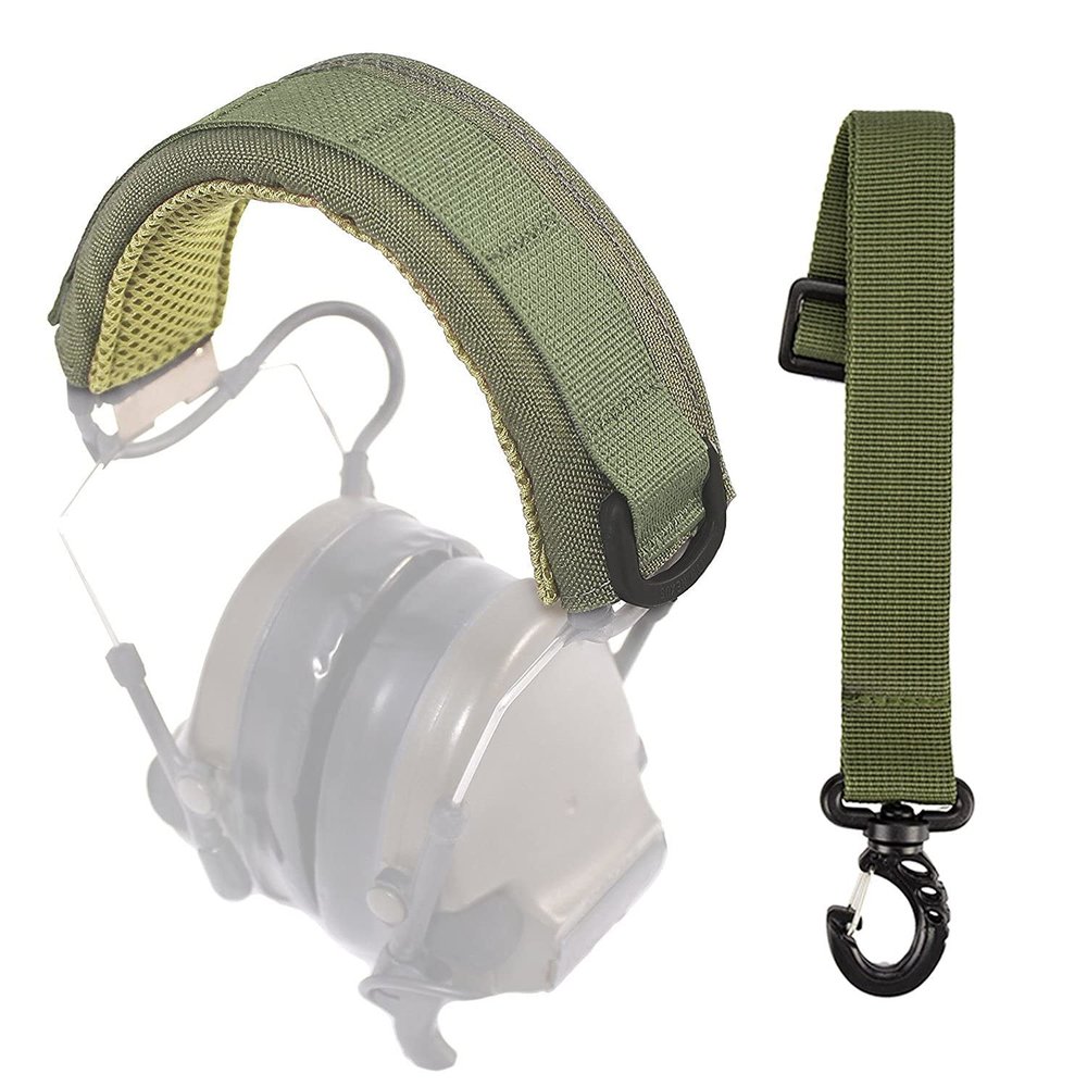 Aekvinks Tactical Headset Cover Advanced Modular Headphone Headband Protection Cover Pad Cushion Fit for All General Tactical Earmuffs Accessories Hook and Loop(Green)
