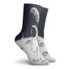 GULTMEE Astronaut Fashion Compression Socks,Cute Astronaut Walking On The Moon,Performance Polyester Cushioned Athletic Crew Socks for Running,Athletic,Black White -12 inch view 2