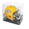 Pro Collector's Football Helmet Display Case Stand aslo fits Full Size Baseball, Ice Hockey, Motorcycle Helmets, One-Piece-Cover for Better Seal, Showcase with 98% UV Protection view 1