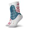 GULTMEE Quote Fashion Compression Socks,Inspire Someone Today Quote With A,Performance Polyester Cushioned Athletic Crew Socks for Running,Athletic,Dark Blue Vermilion Mint Green -12 inch view 1