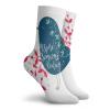 GULTMEE Quote Fashion Compression Socks,Inspire Someone Today Quote With A,Performance Polyester Cushioned Athletic Crew Socks for Running,Athletic,Dark Blue Vermilion Mint Green -12 inch view 2