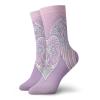 GULTMEE Angel Wings Fashion Compression Socks,Ornamental Heart With Feather Wings Boho,Performance Polyester Cushioned Athletic Crew Socks for Running,Athletic,Lavender Baby Pink -12 inch view 1