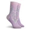 GULTMEE Angel Wings Fashion Compression Socks,Ornamental Heart With Feather Wings Boho,Performance Polyester Cushioned Athletic Crew Socks for Running,Athletic,Lavender Baby Pink -12 inch view 2