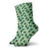 Leaves Funky Colorful Cushion Sport Socks,Foliage With Doodle Style Illustration Composition Of Nature,Athletic Cushioned Running Performance Crew Socks For Men/Women,Fern Green Pale Green -12 inch view 1