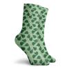 Leaves Funky Colorful Cushion Sport Socks,Foliage With Doodle Style Illustration Composition Of Nature,Athletic Cushioned Running Performance Crew Socks For Men/Women,Fern Green Pale Green -12 inch view 2