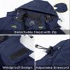 MAGCOMSEN Men's Winter Skiing Jackets Warm Weatherproof Snowboard Coats Fleece Parka Hooded Rain Jacket with Multi-Pockets Dark Blue, 2XL view 4