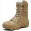 hongrenamz Men's Hiking Boots Waterproof High Top Climbing Trekking Walking Boots Non-Slip Outdoor Shoes Sand-EU43/US9 view 1