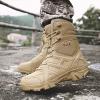 hongrenamz Men's Hiking Boots Waterproof High Top Climbing Trekking Walking Boots Non-Slip Outdoor Shoes Sand-EU43/US9 view 3