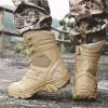 hongrenamz Men's Hiking Boots Waterproof High Top Climbing Trekking Walking Boots Non-Slip Outdoor Shoes Sand-EU43/US9 view 4