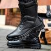 hongrenamz Walking Boots Men's Camping Waterproof High Top Non-Slip Trekking Trail Outdoor Shoes for Adults Black-EU42/US8.5 view 2