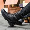 hongrenamz Walking Boots Men's Camping Waterproof High Top Non-Slip Trekking Trail Outdoor Shoes for Adults Black-EU42/US8.5 view 3