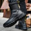 hongrenamz Walking Boots Men's Camping Waterproof High Top Non-Slip Trekking Trail Outdoor Shoes for Adults Black-EU42/US8.5 view 4