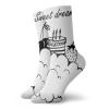 GULTMEE Funky Colorful Cushion Sport Socks,Doodle Style Birthday Cake With Berry Fruits On A Cloud Monochrome Design,Athletic Cushioned Running Performance Crew Socks For Men/Women, -12 inch view 1