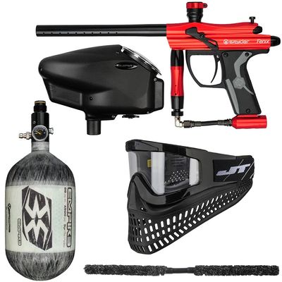 Action Village Kingman Spyder Fenix Insane Paintball Gun Package Kit (Gloss Red, Tank Size: 68/4500)