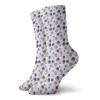 Swans Fashion Compression Socks,Repetitive Spring Blooming Gracious Animal Floral,Performance Polyester Cushioned Athletic Crew Socks for Running,Athletic,Baby Pink Sea Blue Navy Blue Mauve -12 inch view 1