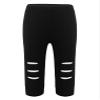easyforever Kids Girls Dance Gymnastics Stretchy Ripped Knee Crop Leggings Pants Workout Trousers Tights Black 2-3 view 1
