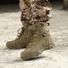 hongrenamz Mens Walking Boots High Top Lightweight Hiking Mountaineering Shoes Brown-EU42/US8.5 view 2