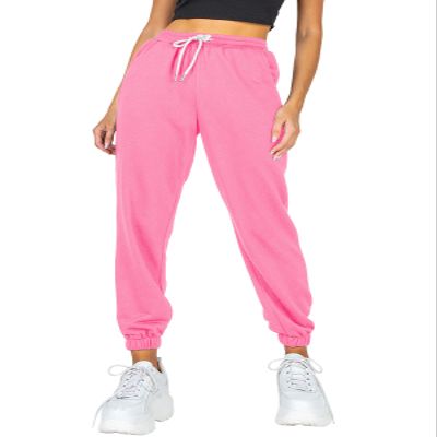 AUTOMET Women's Cinch Bottom Sweatpants Athletic Joggers Lounge Pants with Pockets Light Pink S