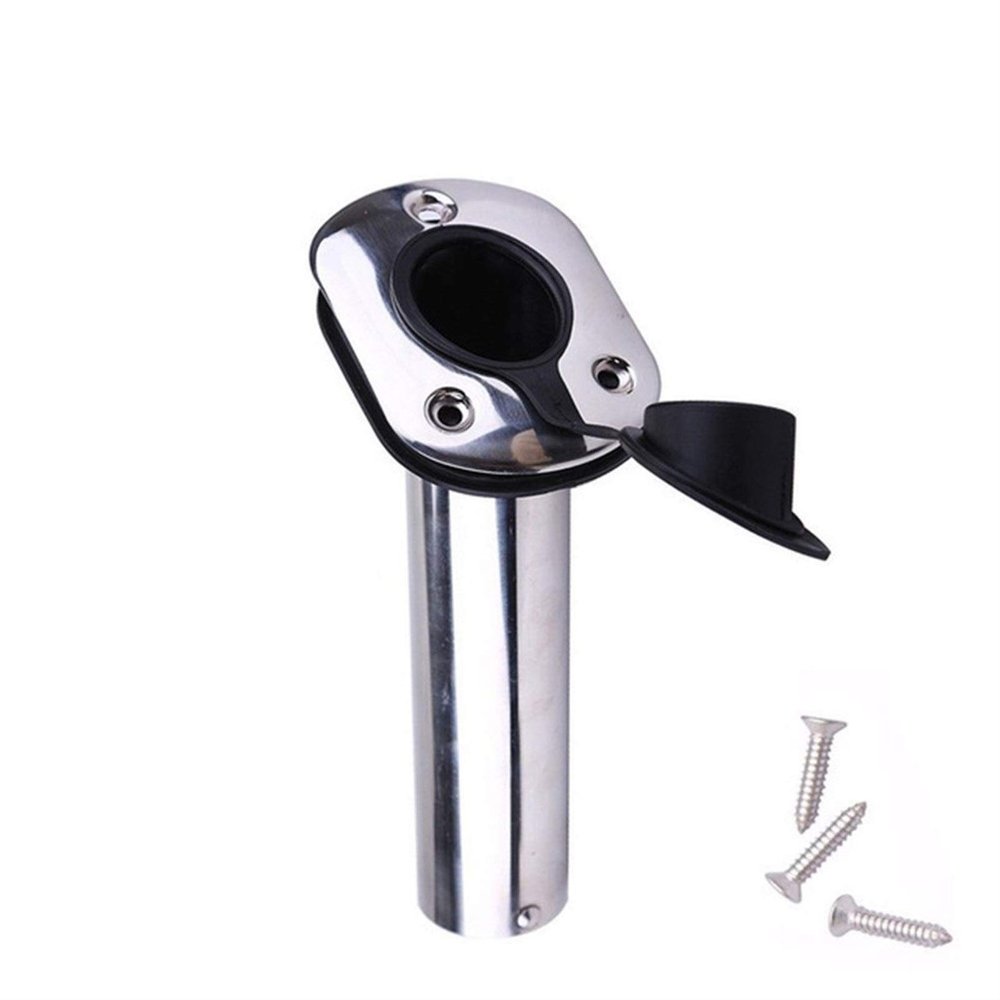 Boat Fishing Rod Holder Stainless Steel Adjustable Rod Holder for 7/8" to 1" Fishing Tackle Tube Marine Hardware Accessory DaJiKan (Color : 1Pcs 30Degree Holder)