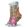 GULTMEE Funky Colorful Cushion Sport Socks,Sweet Life By The Salty Sea Text With Tiki Figure And Hibiscus Flower Print,Athletic Cushioned Running Performance Crew Socks For Men/Women, -12 inch view 1