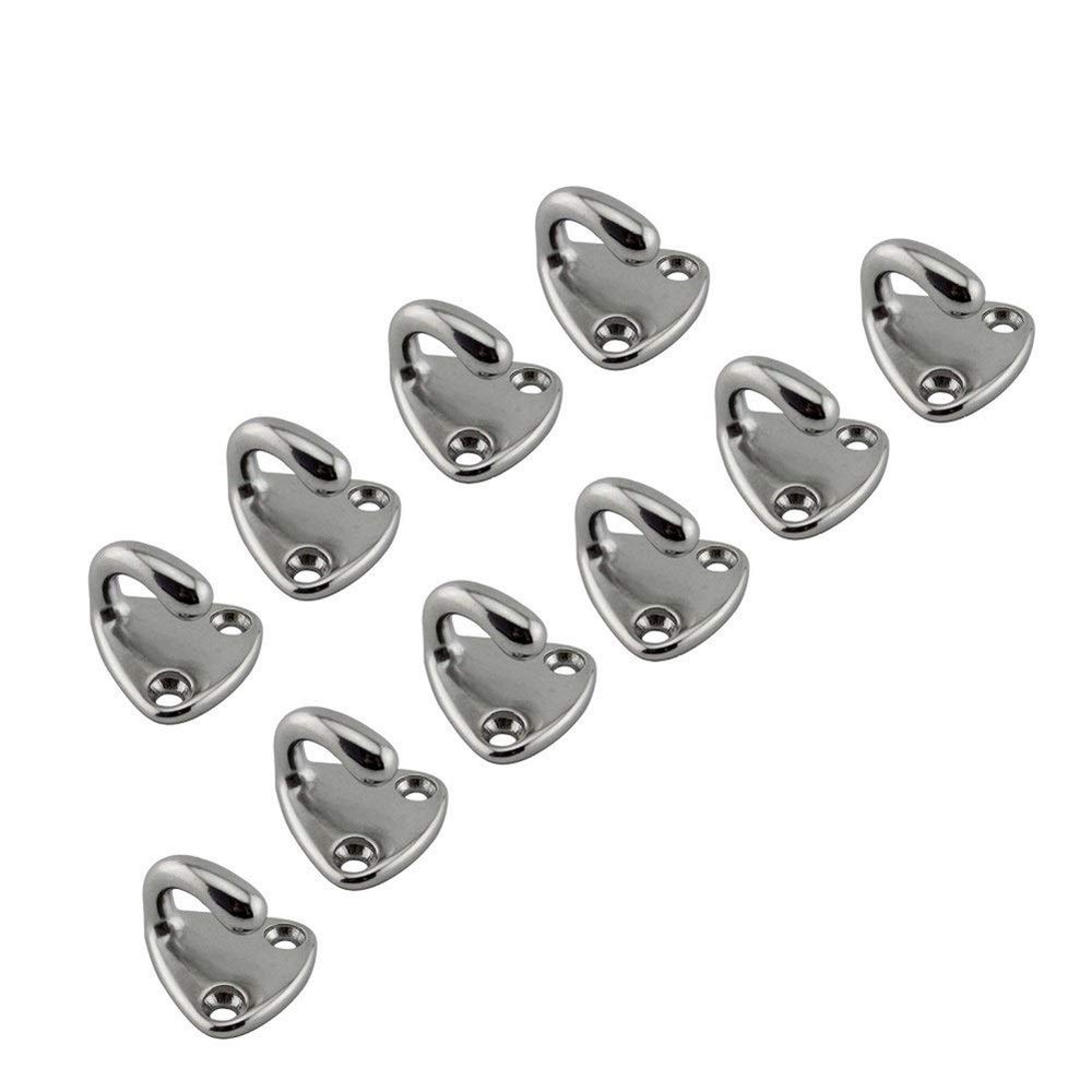 10PCS 316 Stainless Steel Pad Eye Fender Hook Open Type Marine Yacht Hardware Clothes Fender Hook DaJiKan