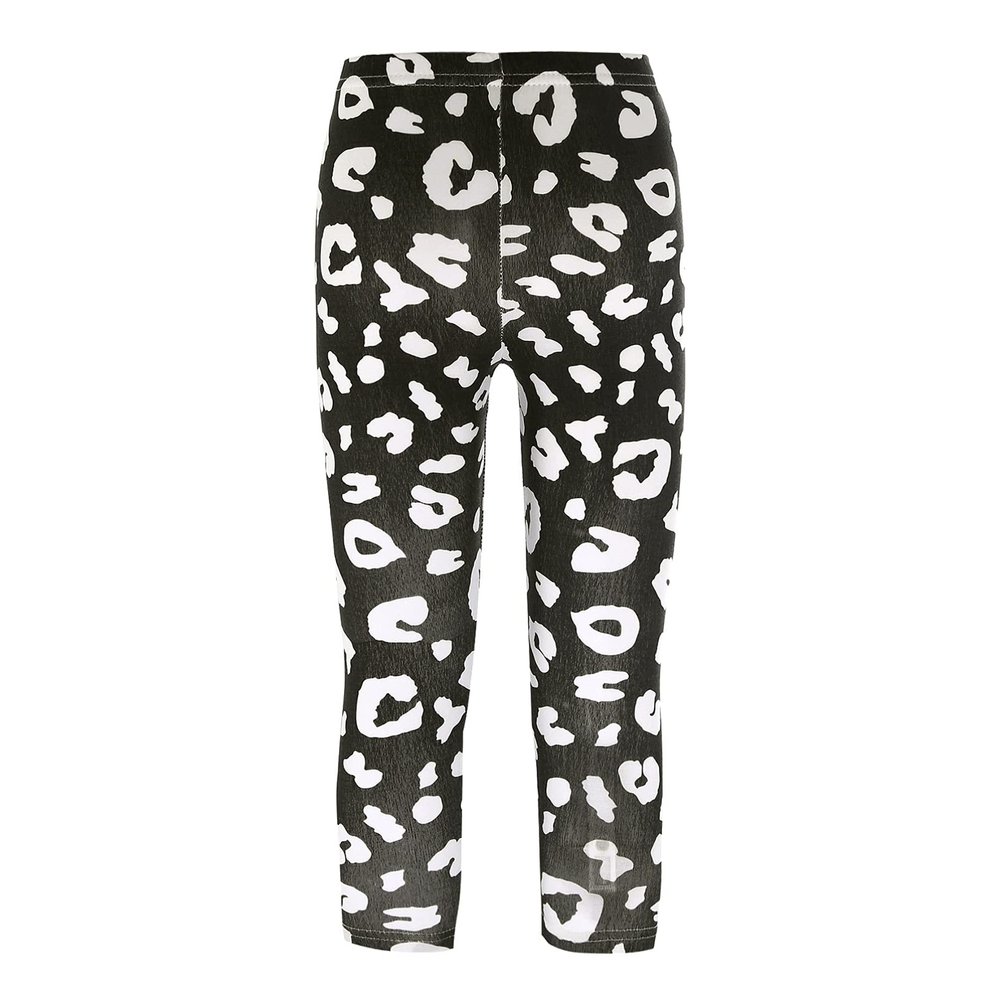Aislor Flower Girls Stretch Leggings Cute Cartoon Printed Kids Soft Full Length Pants Tights Yoga Dance Trousers Grey 3-4 Years