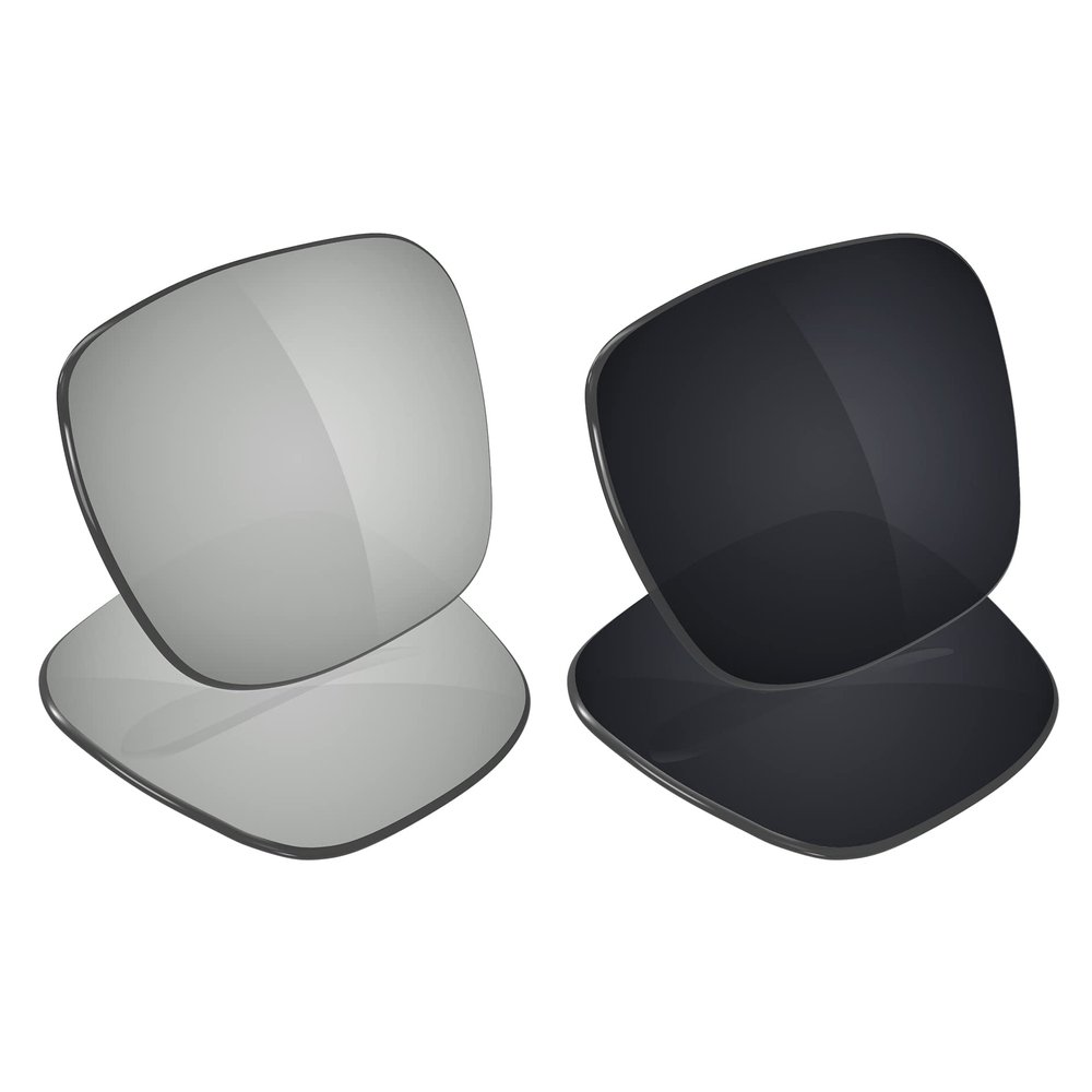 Galvanic Replacement Lenses for Arnette Sandbank AN4229 61mm Sunglasses - Chrome + Black Polarized - Combo Pack