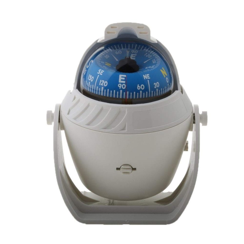 Marine Compass LED Lights Illuminated Light Up Electronic Digital Navigation Ball Compass for Boat Caravan Truck, White DaJiKan