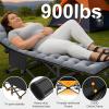 ABORON Camping Cot for Adult 28" Extra Wide, 2PK Heavy-Duty 1200D Oxford Cot for Sleeping, Portable Folding Camp Bed with Mat & Carry Bag view 2
