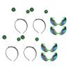 Beaupretty 4 Sets Glasses with Green Headbands Festival Party Accessories for Halloween Birthday Christmas Photo Props view 1