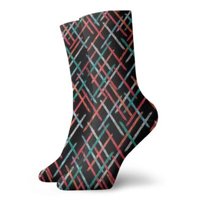 GULTMEE Abstract Fashion Compression Socks,Contemporary Style Color Bars With Watercolor,Performance Polyester Cushioned Athletic Crew Socks for Running,Athletic,Multicolor -12 inch