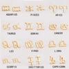 18K Gold Plated Zodiac Stud Earrings 12 Constellation Astrology Card Packaging Horoscope 18K Gold Plated Little Ear Stud for Women Birthday Anniversary Friendship Exquisite Jewelry Gift-Leo view 2