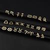 18K Gold Plated Zodiac Stud Earrings 12 Constellation Astrology Card Packaging Horoscope 18K Gold Plated Little Ear Stud for Women Birthday Anniversary Friendship Exquisite Jewelry Gift-Cancer view 4