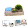 Rattan Storage Basket Wicker Woven Basket Shallow Jewelry Sundries Organizers Desktop Serving Tray Platter Hand Weaving Storage Box for Home Office Desktop Bathroom Beige 30X20X5CM view 3