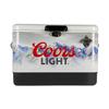 Coors Light Retro Ice Chest Beverage Cooler with Bottle Opener, 51L (54 qt), 85 Can Steel-Belted Portable Cooler, White and Black, for Camping, Beach, RV, BBQs, Tailgating, Fishing view 1