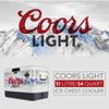 Coors Light Retro Ice Chest Beverage Cooler with Bottle Opener, 51L (54 qt), 85 Can Steel-Belted Portable Cooler, White and Black, for Camping, Beach, RV, BBQs, Tailgating, Fishing view 2
