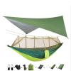Portable Camping Hammock Lightweight and Tent Awning Rain Fly Tarp Waterproof Mosquito Net Hammock Canopy 210T Nylon Hammocks Greenandlightgreen view 1