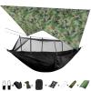 Portable Camping Hammock Lightweight and Tent Awning Rain Fly Tarp Waterproof Mosquito Net Hammock Canopy 210T Nylon Hammocks Camouflageandblack view 1