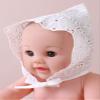 Kaerm Newborn Baby Girls Sun Hat Toddler Lace Embroidery Beanie Cute Country Style Cap for Photography Lotus 0-24 Months view 3