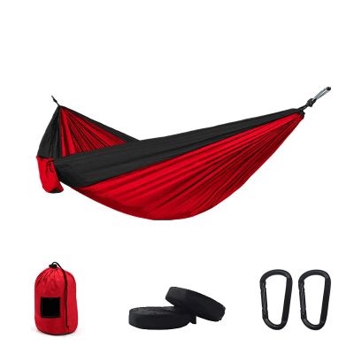 Camping Parachute Hammock 300200Cm Portable Survival Garden Outdoor Furniture Leisure Sleeping Travel Double Hanging Bed Sred-Blacka