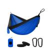 Camping Parachute Hammock 300200Cm Portable Survival Garden Outdoor Furniture Leisure Sleeping Travel Double Hanging Bed Dblue-Blacka view 1