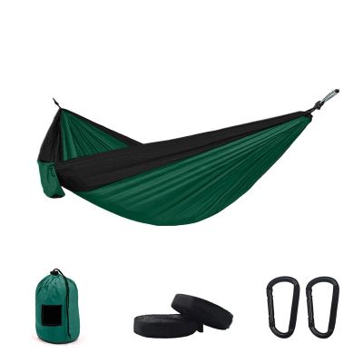 Camping Parachute Hammock 300200Cm Portable Survival Garden Outdoor Furniture Leisure Sleeping Travel Double Hanging Bed Sgreen-Blacka