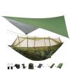 Portable Camping Hammock Lightweight and Tent Awning Rain Fly Tarp Waterproof Mosquito Net Hammock Canopy 210T Nylon Hammocks Greenandcamouflage view 1