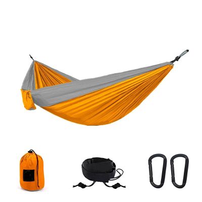Camping Parachute Hammock 300200Cm Portable Survival Garden Outdoor Furniture Leisure Sleeping Travel Double Hanging Bed Sorange-Grayb